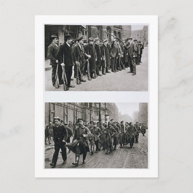 Rifle-borrning från Spartacisterna (högst upp) Rev Vykort (Framsida)