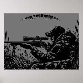 Rifle Hunting Fanatics Black & Grått | Poster