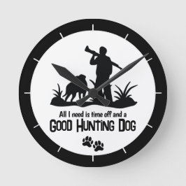 Rifle Hunting Hund Quote Modern Rund Klocka