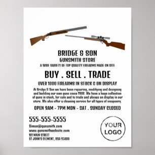 Rifle & Pistol, Gunsmith, Gunstore Advertising Poster