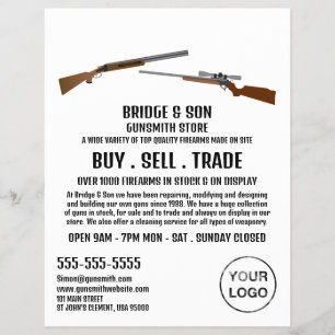 Rifle & Pistol, Gunsmith, Gunstore Advertising Reklamblad