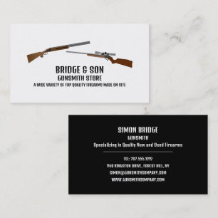 Rifle & Pistol, Gunsmith, Gunstore Visitkort