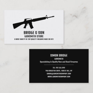 Rifle Silhouette, Gunsmith, Gunstore Visitkort