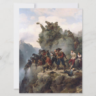 Riflemen som försvarar ett bergspass (Karl Lessing Kort