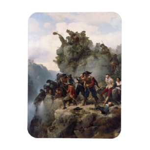 Riflemen som försvarar ett bergspass (Karl Lessing Magnet