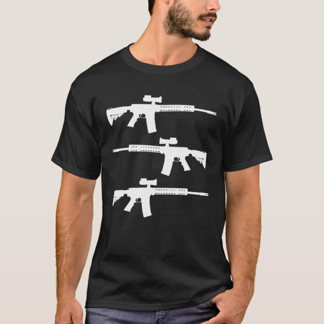 Rifles America Second Amendment Gun Conservative L T Shirt (Framsida)
