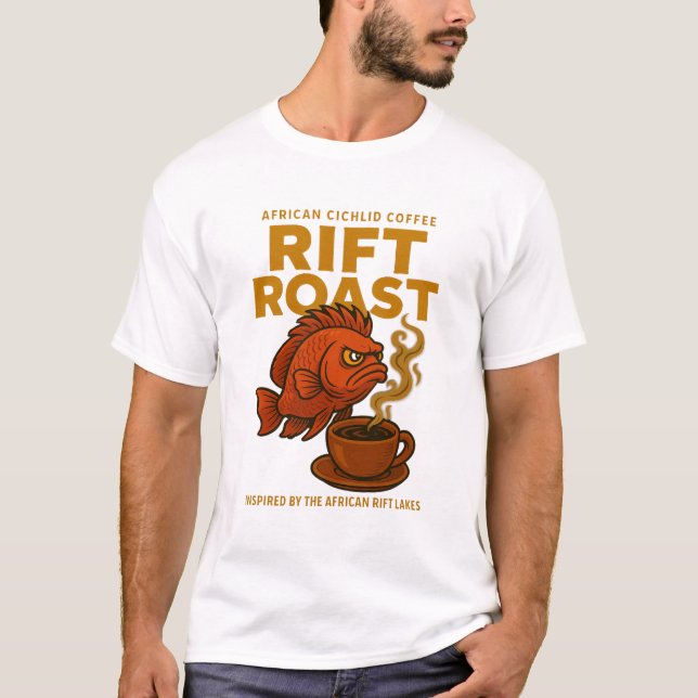 Rift Roast - African Cichlid Coffee Label T Shirt (Framsida)