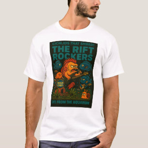 Rift Rockers   Funny Cichlid Band Aquarium T Shirt