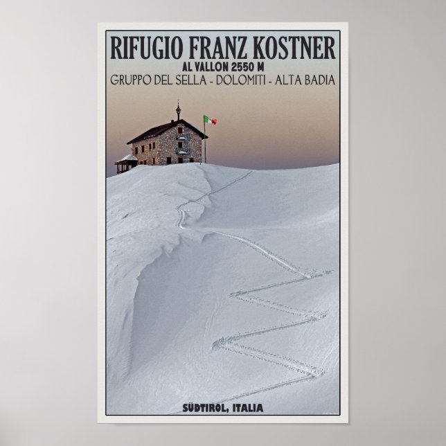 Rifugio Franz Kostner - Südtirol, Italien Poster (Framsidan)