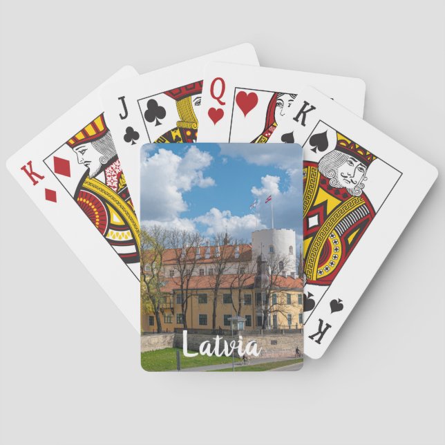 Riga Castle i Riga, Lettland Casinokort (Baksidan)