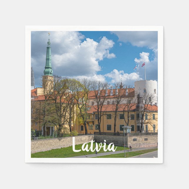 Riga Castle i Riga, Lettland Pappersservett (Framsidan)