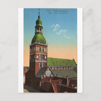 Riga cathedral vintage resor vycard vykort