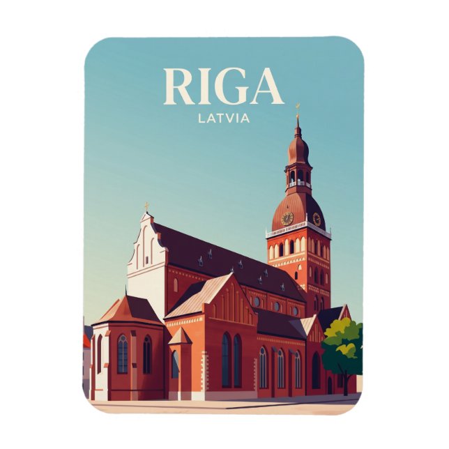 Riga-katedralen Lettland Magnet (Vertikal)