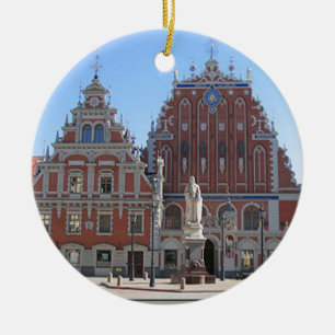 Riga Lettland beställnings- julprydnad Julgransprydnad Keramik