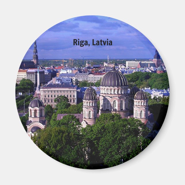 Riga, Lettland cityscape Magnet (Framsidan)
