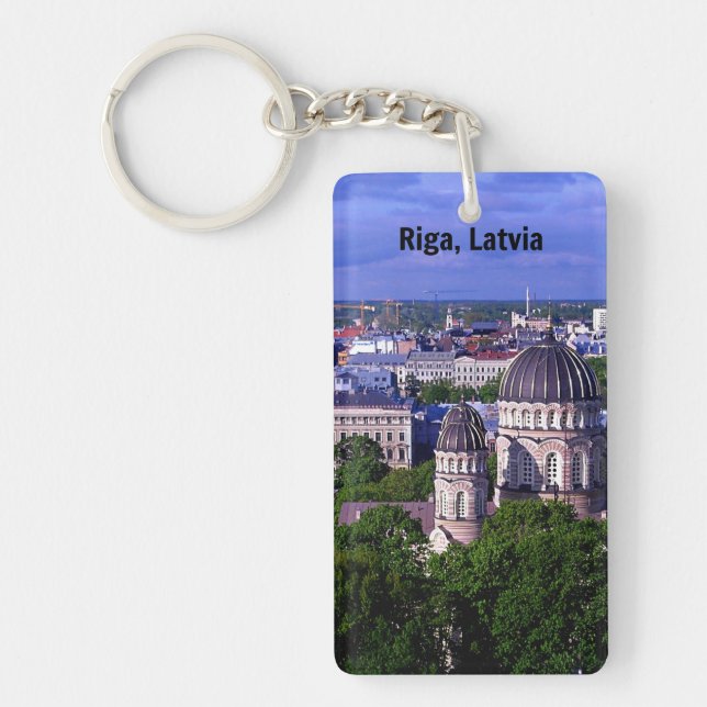 Riga, Lettland cityscape Nyckelring (Framsidan)
