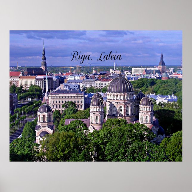 Riga, Lettland cityscape Poster (Framsidan)