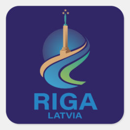 Riga Lettland Fyrkantigt Klistermärke