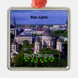 Riga, Lettland, God jul, Julgransprydnad Metall