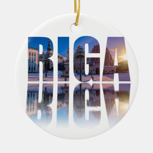 Riga, Lettland Julgransprydnad Keramik (Framsidan)