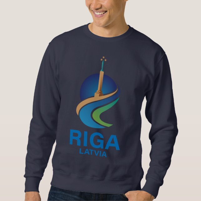 Riga Lettland Lång Ärmad Tröja (Framsida)