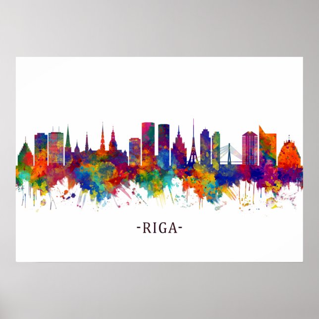 Riga Lettland Skyline Poster (Framsidan)