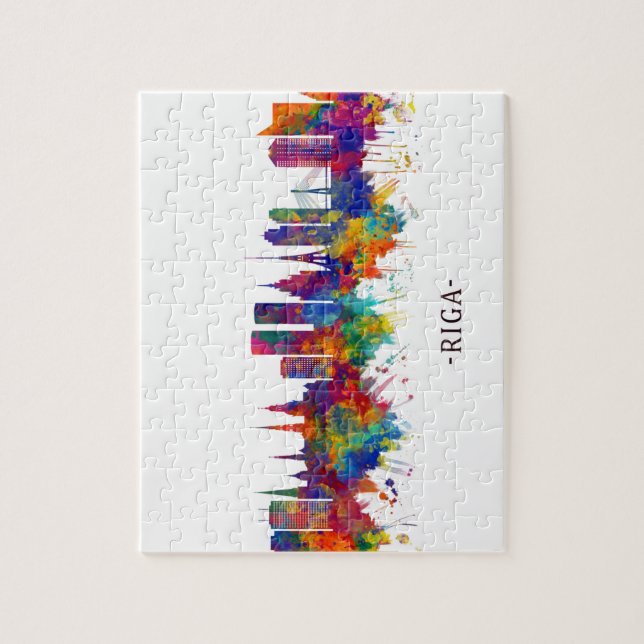 Riga Lettland Skyline Pussel (Vertikal)