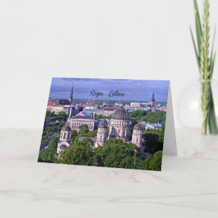 Riga, Lettland stadsbild Helgkort