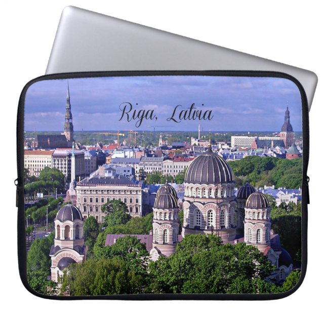 Riga, Lettland stadsbild Laptop Fodral (Framsidan)