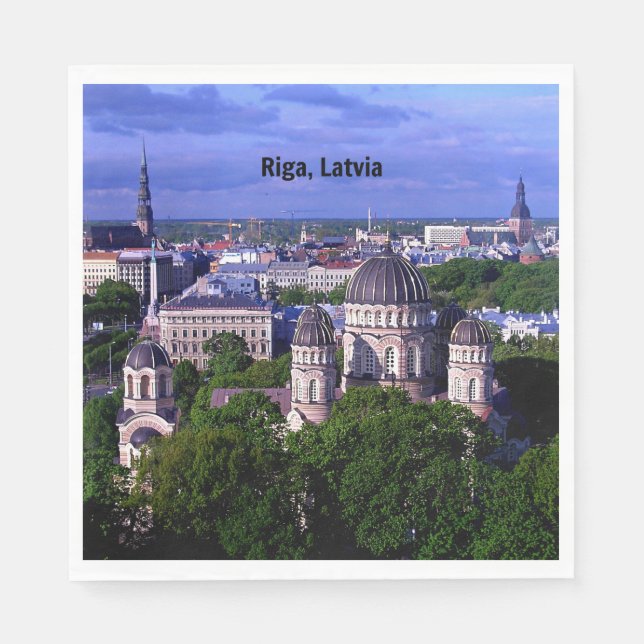 Riga, Lettland stadsbild Pappersservett (Framsidan)