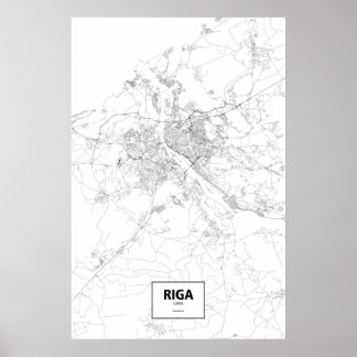 Riga, Lettland (svart på vitt) Poster