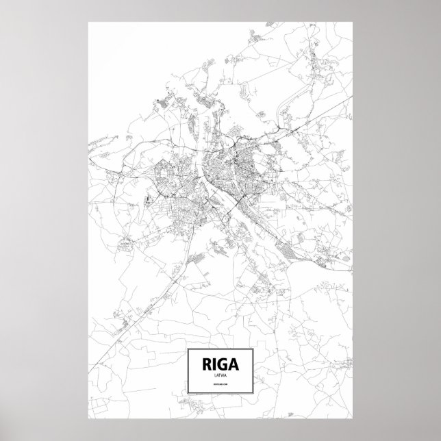 Riga, Lettland (svart på vitt) Poster (Framsidan)