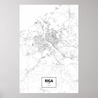 Riga, Lettland (svart på vitt) Poster