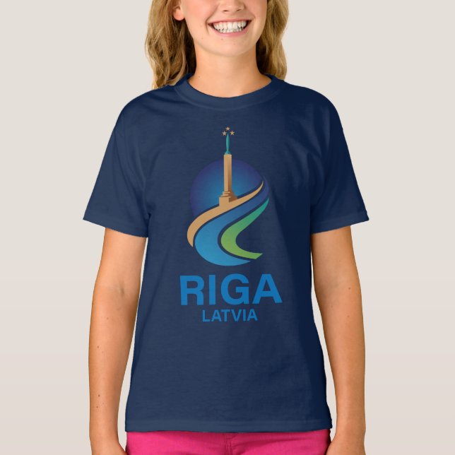 Riga Lettland T Shirt (Framsida)