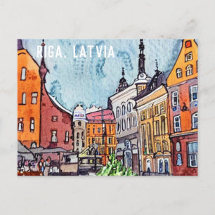 Riga Lettland Town Square Vykort