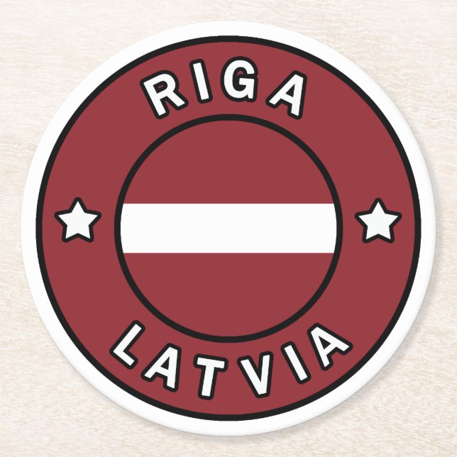 Riga Lettland Underlägg Papper Rund (Framsidan)
