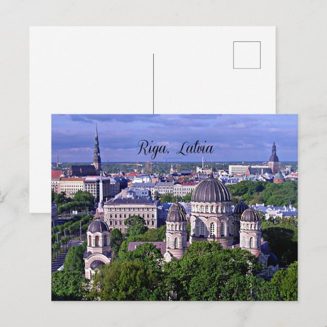 Riga, Lettland Vykort (Fram/baksida)