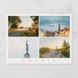 Riga och Lettland Resefoto Collage, modernt Vykort
