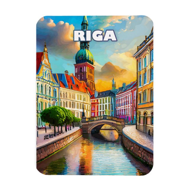 Riga, perle de la Baltique, aux mille couleurs Magnet (Vertikal)