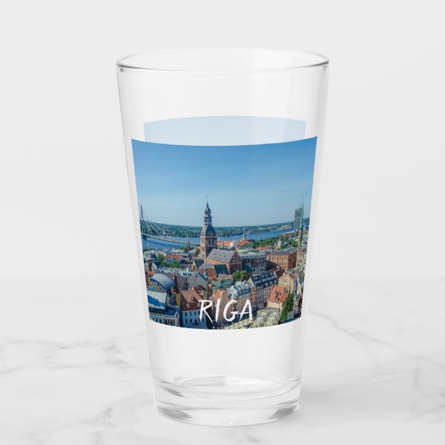 Riga-stadens centrum ovanifrån glaskopp (Framsida)