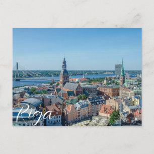 Riga-stadens centrum ovanifrån vykort
