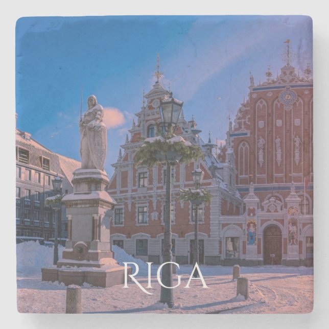 Riga Town Hall Square i vinterstenen Underlägg (Framsidan)