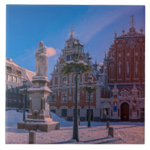 Riga Town Hall Square in vinterkeramic Tile