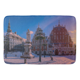 Riga Town Hall Square på vintern Badrumsmatta