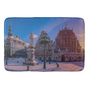 Riga Town Hall Square på vintern Badrumsmatta