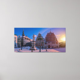 Riga Town Hall Square på vintern Canvastryck