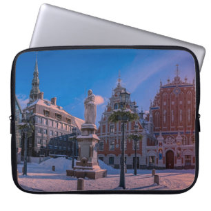 Riga Town Hall Square på vintern Laptop Fodral