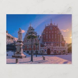 Riga Town Hall Square på vintern Vykort