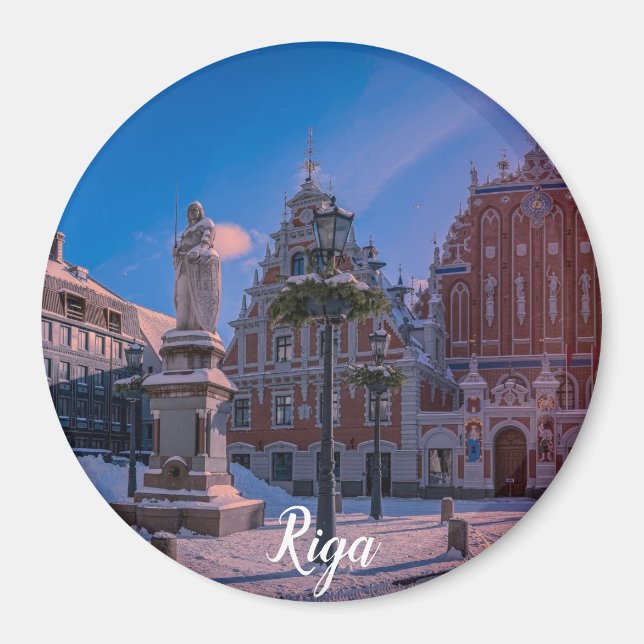 Riga Town Hall Square på vintertornet Magnet (Framsidan)