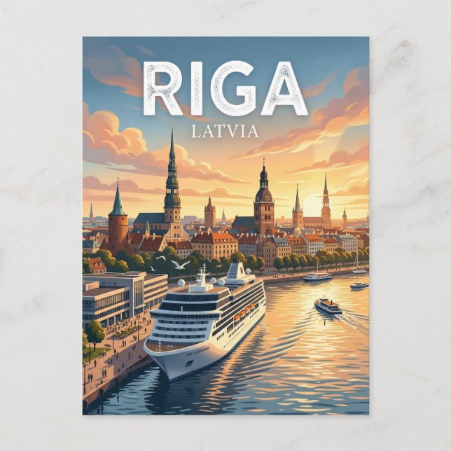 Rigas passagerarhamn kryssningsterminal Lettland Vykort (Framsida)